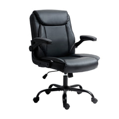 Artiss Office Chair Leather Computer Desk Chairs Executive Gaming Study Black Furniture > Office OCHAIR-G-7023-BK Online Furniture