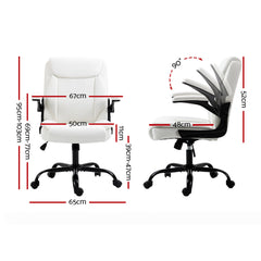 Artiss Office Chair Leather Computer Executive Chairs Gaming Study Desk White Furniture > Office OCHAIR-G-7023-WH Online Furniture