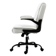 Artiss Office Chair Leather Computer Executive Chairs Gaming Study Desk White Furniture > Office OCHAIR-G-7023-WH Online Furniture