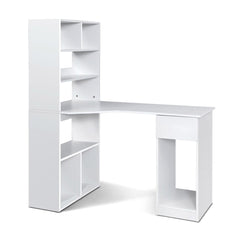 Artiss Office Computer Desk Student Study Table Home Workstation Corner Shelf Furniture > Office FURNI-O-DESK01-WH-AB Online Furniture