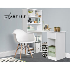 Artiss Office Computer Desk Student Study Table Home Workstation Corner Shelf Furniture > Office FURNI-O-DESK01-WH-AB Online Furniture