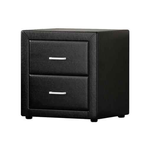 Artiss PVC Leather Bedside Table - Black Furniture > Bedroom BFRAME-E-BSIDE-BK Online Furniture