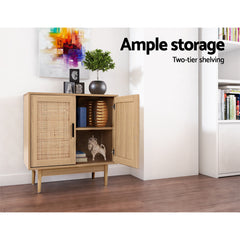 Artiss Rattan Buffet Sideboard Cabinet Storage Hallway Table Kitchen Cupboard Furniture > Dining FURNI-E-RAT-SID90-WD Online Furniture