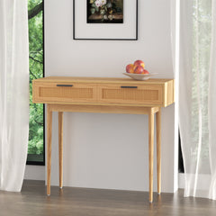 Artiss Rattan Console Table Drawer Storage Hallway Tables Drawers Furniture FURNI-E-RAT-TAB90-WD Online Furniture