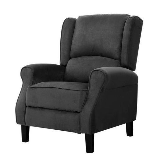 Artiss Recliner Chair Adjustable Sofa Lounge Soft Suede Armchair Couch Charcoal Furniture > Living Room RECLINER-B-9218-LIN-CHA Online Furniture