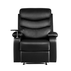 Artiss Recliner Chair Armchair Lounge Sofa Chairs Couch Leather Black Tray Table Furniture > Living Room RECLINER-A12-BK Online Furniture