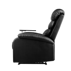 Artiss Recliner Chair Armchair Lounge Sofa Chairs Couch Leather Black Tray Table Furniture > Living Room RECLINER-A12-BK Online Furniture