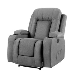 Artiss Recliner Chair Electric Massage Chair Fabric Lounge Sofa Heated Grey Health & Beauty > Massage RECLINER-A3-LIN-GY Online Furniture