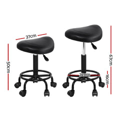 Artiss Saddle Stool Salon Chair Black Swivel Beauty Barber Hairdressing Gas Lift Furniture > Bar Stools & Chairs SALON-B-ERG-NEW-BK Online Furniture