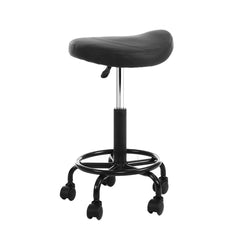 Artiss Saddle Stool Salon Chair Black Swivel Beauty Barber Hairdressing Gas Lift Furniture > Bar Stools & Chairs SALON-B-ERG-NEW-BK Online Furniture