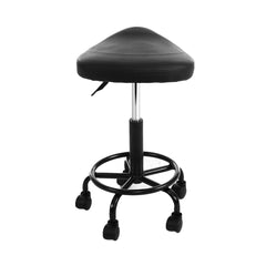 Artiss Saddle Stool Salon Chair Black Swivel Beauty Barber Hairdressing Gas Lift Furniture > Bar Stools & Chairs SALON-B-ERG-NEW-BK Online Furniture