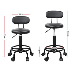 Artiss Salon Stool Swivel Chairs with Back Barber Beauty Hydralic Lift Furniture > Bar Stools & Chairs SALON-B-4128-NEW-BK Online Furniture