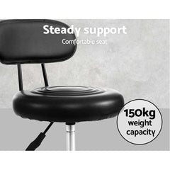 Artiss Salon Stool Swivel Chairs with Back Barber Beauty Hydralic Lift Furniture > Bar Stools & Chairs SALON-B-4128-NEW-BK Online Furniture