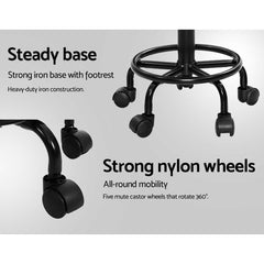 Artiss Salon Stool Swivel Chairs with Back Barber Beauty Hydralic Lift Furniture > Bar Stools & Chairs SALON-B-4128-NEW-BK Online Furniture
