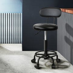 Artiss Salon Stool Swivel Chairs with Back Barber Beauty Hydralic Lift Furniture > Bar Stools & Chairs SALON-B-4128-NEW-BK Online Furniture