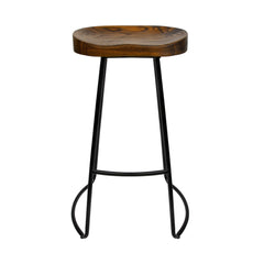 Artiss Set of 2 Backless Elm Wood Bar Stools 75cm - Black Furniture > Bar Stools & Chairs BA-TW-9090-BKX2 Online Furniture