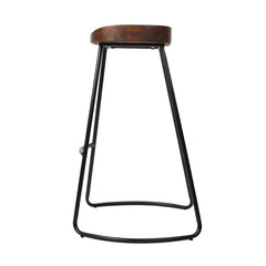 Artiss Set of 2 Backless Elm Wood Bar Stools 75cm - Black Furniture > Bar Stools & Chairs BA-TW-9090-BKX2 Online Furniture