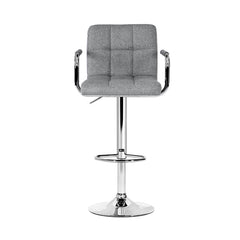 Artiss Set of 2 Bar Stools Gas lift Swivel - Steel and Grey Furniture > Bar Stools & Chairs BA-K-1055A-FABRIC-GYX2 Online Furniture