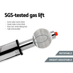 Artiss Set of 2 Bar Stools Gas lift Swivel - Steel and White - ozily