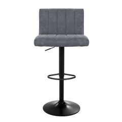 Artiss Set of 2 Bar Stools PU Leather Line Style - Grey Furniture > Bar Stools & Chairs BA-K-7228-GYX2 Online Furniture