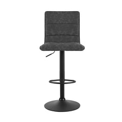 Artiss Set of 2 Bar Stools PU Leather Smooth Line Style - Grey and Black Furniture > Bar Stools & Chairs BA-K-7231-GYX2 Online Furniture