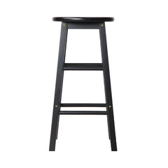 Artiss Set of 2 Beech Wood Backless Bar Stools - Black Furniture > Bar Stools & Chairs BA-G-7033-BKX2 Online Furniture