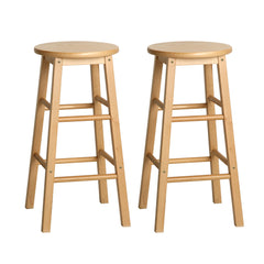 Artiss Set of 2 Beech Wood Backless Bar Stools - Natural Furniture > Bar Stools & Chairs BA-G-7033-NTX2 Online Furniture