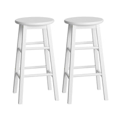 Artiss Set of 2 Beech Wood Backless Bar Stools - White Furniture > Bar Stools & Chairs BA-G-7033-WHX2 Online Furniture