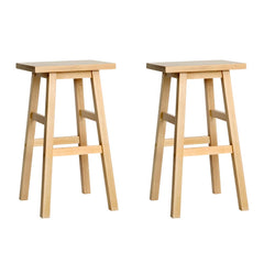 Artiss Set of 2 Beech Wood Bar Stools - Natural Furniture > Bar Stools & Chairs BA-G-7031-NTX2 Online Furniture