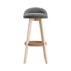 Artiss Set of 2 Fabric Backrest Bar Stools - Grey Furniture > Bar Stools & Chairs BENT-C-9004H-GYX2 Online Furniture