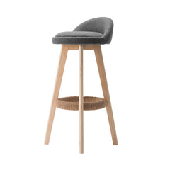 Artiss Set of 2 Fabric Backrest Bar Stools - Grey Furniture > Bar Stools & Chairs BENT-C-9004H-GYX2 Online Furniture