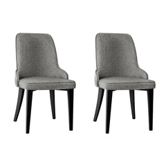 Artiss Set of 2 Fabric Dining Chairs - Grey Furniture > Dining BA-TW-V17-DIN5901-GYX2 Online Furniture