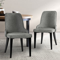 Artiss Set of 2 Fabric Dining Chairs - Grey Furniture > Dining BA-TW-V17-DIN5901-GYX2 Online Furniture