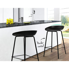 Artiss Set of 2 Metal Bar Stools - Black Furniture > Bar Stools & Chairs BA-BB-BAR-8319-BKX2 Online Furniture