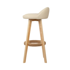 Artiss Set of 2 PU Leather Backrest Bar Stools - Beige Furniture > Bar Stools & Chairs BENT-C-9004H-BGX2 Online Furniture