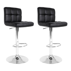 Artiss Set of 2 PU Leather Gas Lift Bar Stools - Black Furniture > Bar Stools & Chairs BA-TW-NEW1055-BKX2 Online Furniture