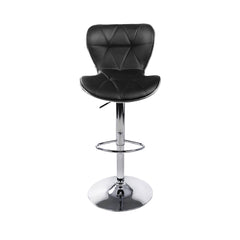 Artiss Set of 2 PU Leather Patterned Bar Stools - Black and Chrome Furniture > Bar Stools & Chairs BA-TW-NEW4045-BKX2 Online Furniture