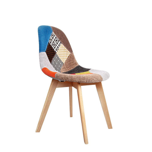 Artiss Set of 2 Retro Beech Fabric Dining Chair - Multi Colour - ozily