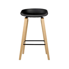 Artiss Set of 2 Wooden Square Footrest Bar Stools - Black Furniture > Bar Stools & Chairs BA-TW-8801-BKX2 Online Furniture