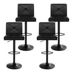 Artiss Set of 4 Bar Stools PU Leather Criss Cross Style - Black - ozily
