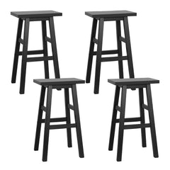 Artiss Set of 4 Beech Wood Bar Stools - Black Furniture BA-G-7031-BKX4 Online Furniture