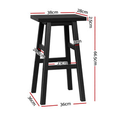 Artiss Set of 4 Beech Wood Bar Stools - Black Furniture BA-G-7031-BKX4 Online Furniture