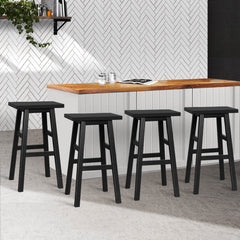 Artiss Set of 4 Beech Wood Bar Stools - Black Furniture BA-G-7031-BKX4 Online Furniture