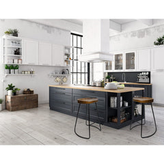 Artiss Set of 4 Elm Wood Backless Bar Stools 65cm - Black and Dark Natural Furniture BA-TW-9090-H65-BKX4 Online Furniture