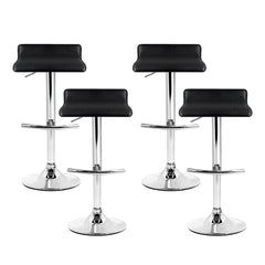 Artiss Set of 4 PU Leather Wave Style Bar Stools - Black - ozily