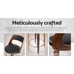 Artiss Set of 4 Wooden Bar Stools PU Leather - Black and Wood - ozily
