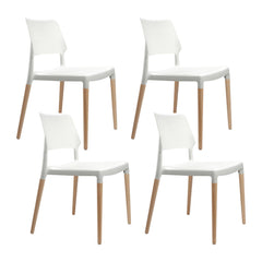 Artiss Set of 4 Wooden Stackable Dining Chairs - White Furniture > Dining BA-TW-M2503-086-WHX4 Online Furniture