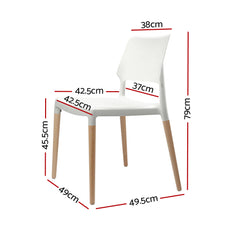 Artiss Set of 4 Wooden Stackable Dining Chairs - White Furniture > Dining BA-TW-M2503-086-WHX4 Online Furniture