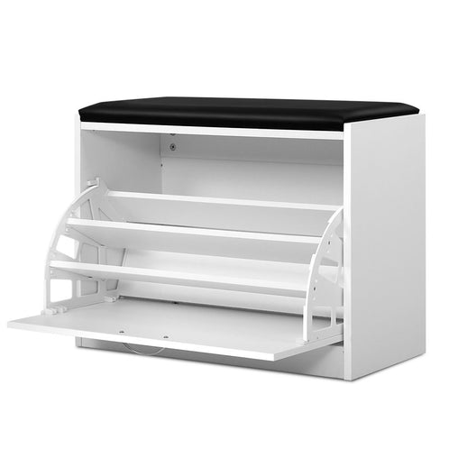 Artiss Shoe Cabinet Bench Shoes Storage Rack Organiser Drawer White 15 Pairs Furniture > Living Room FURNI-Q-SHOE-BEN01-WH Online Furniture