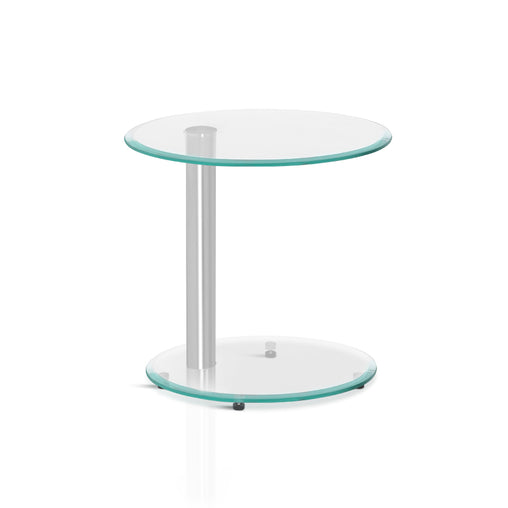 Artiss Side Coffee Table Bedside Furniture Oval Tempered Glass Top 2 Tier Furniture > Dining TV-MOUN-TAB-T01-TP Online Furniture